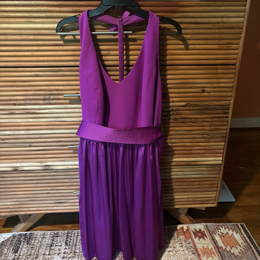 White by Vera Wang Vibrant Purple Backless Dress